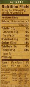 Randall Beans Mixed Beans Nutrition Information
