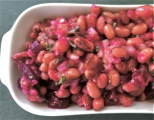 pinto bean salad with pickled beet
