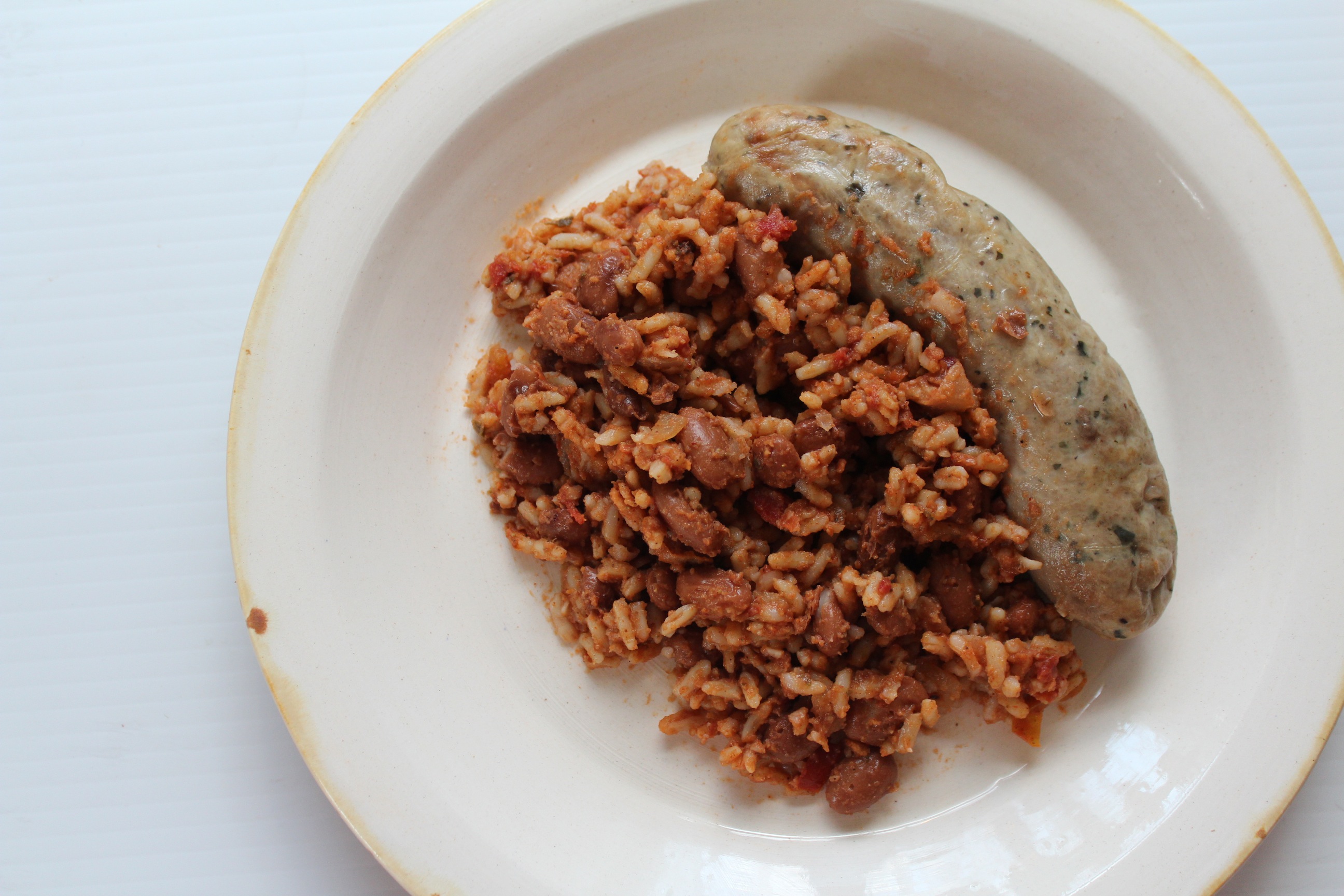 Southwestern Pinto Beans and Rice with Sausage