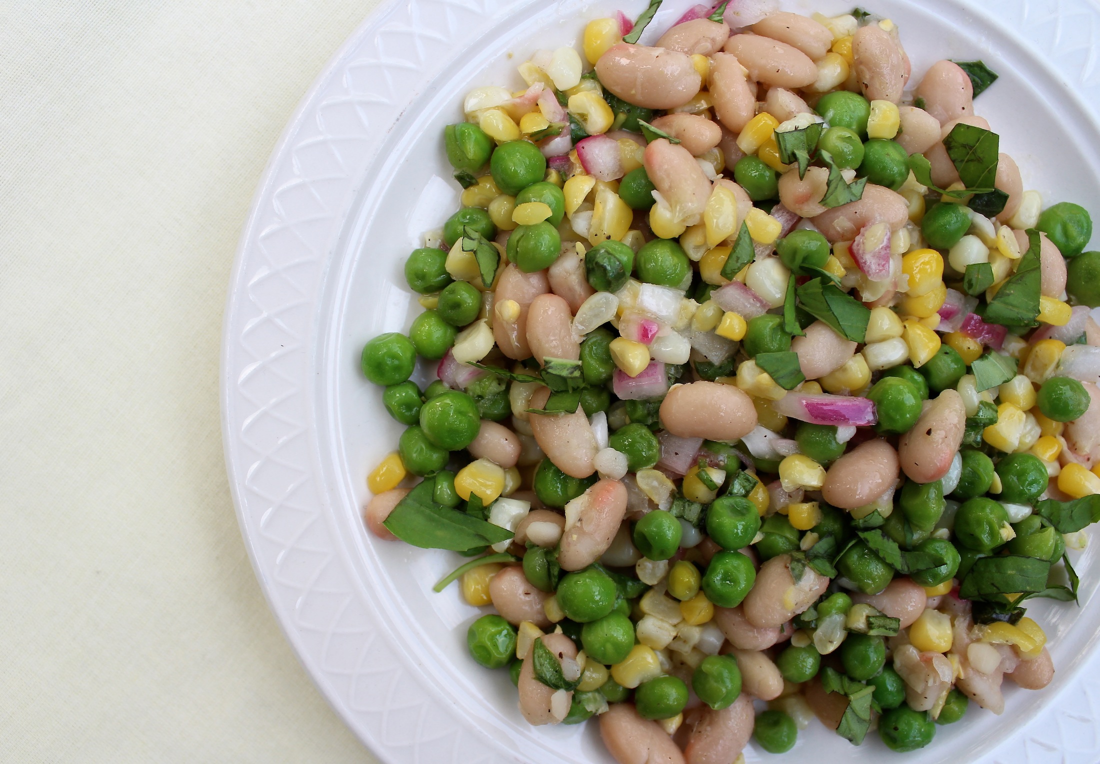 Celebrate Frozen Veggies: White Bean Salad with Basil Dressing