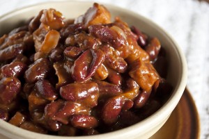Beer Baked BBQ Ham and Kidney Beans