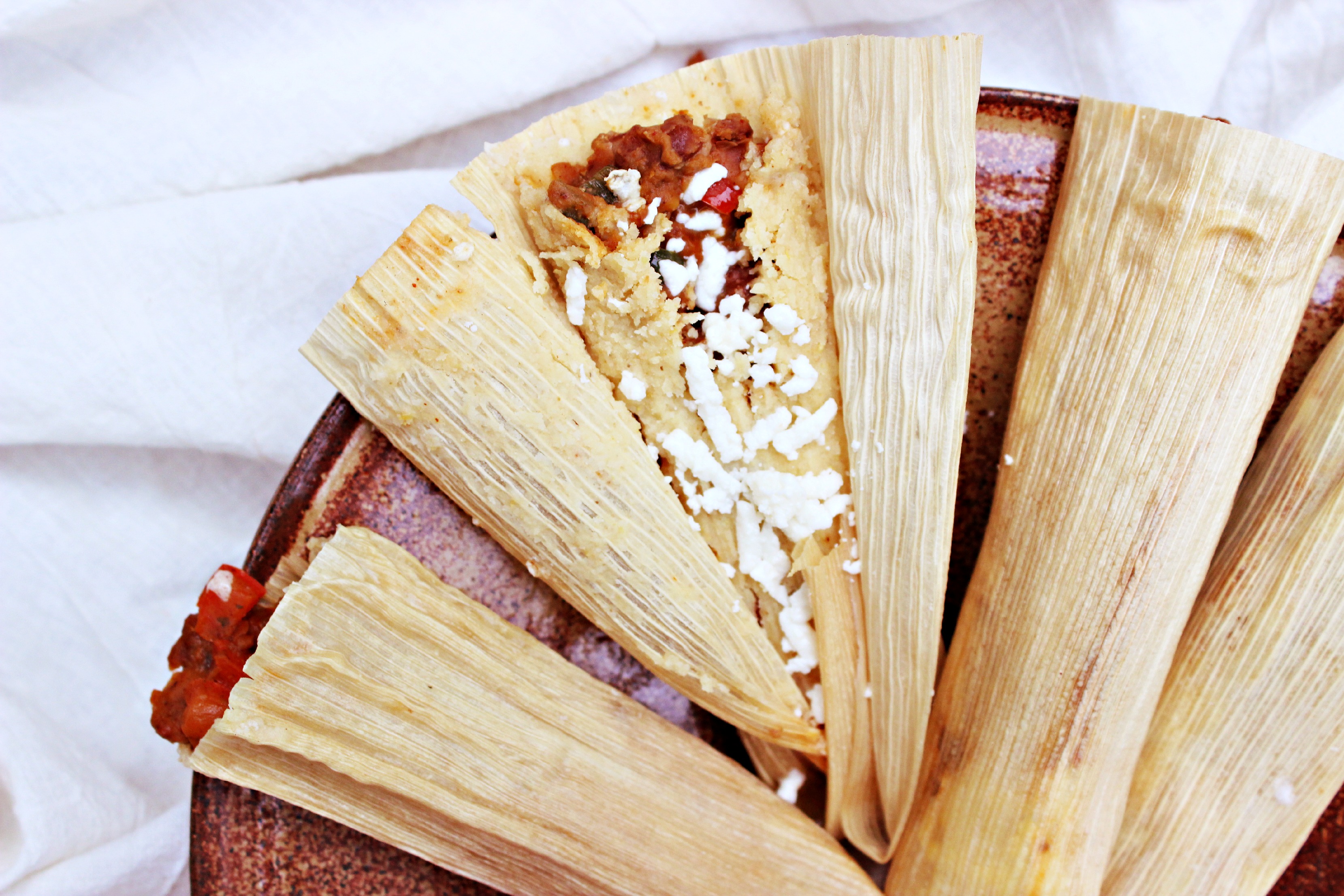 Vegetarian Tamales with Pinto Beans