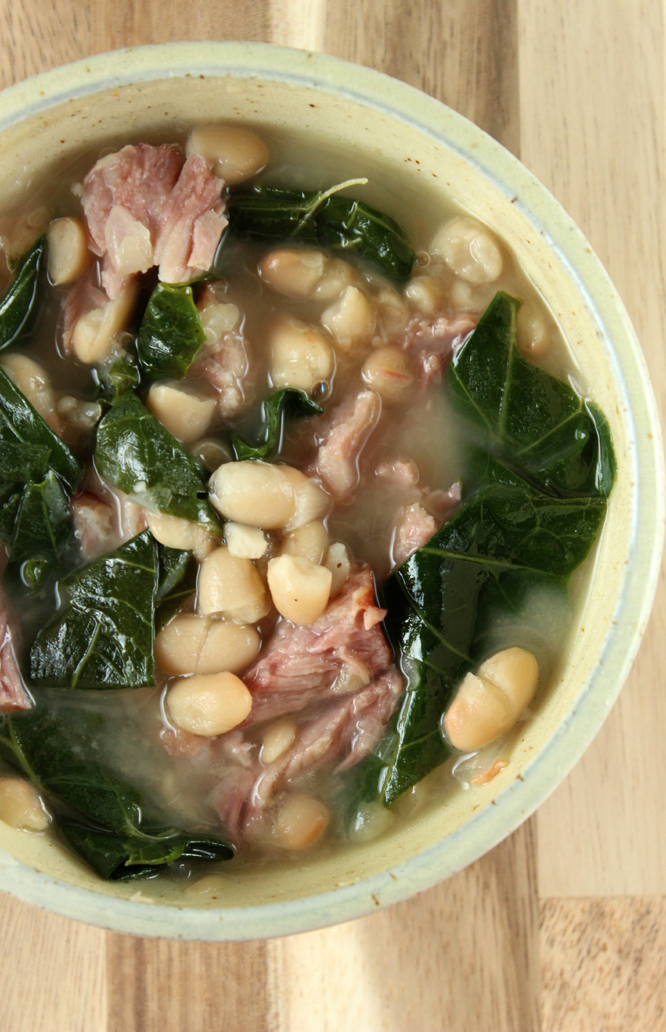 Ham, Great Northern Bean and Collard Greens Slow Cooker Soup