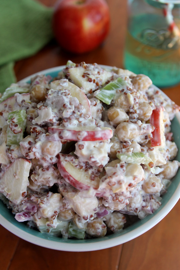 Apple Chicken Salad with Garbanzo Beans and Quinoa