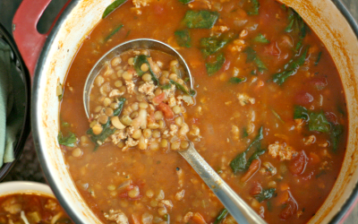 Chicken Sausage Soup with Beans and Lentils