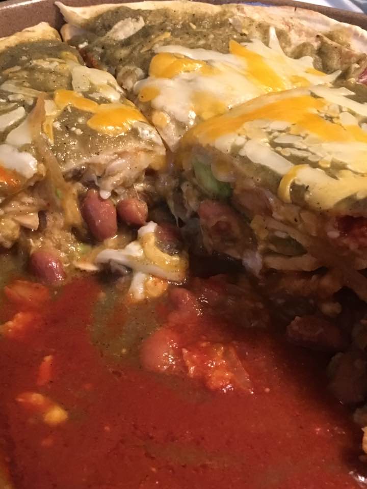 Layered Pinto Bean Enchilada
