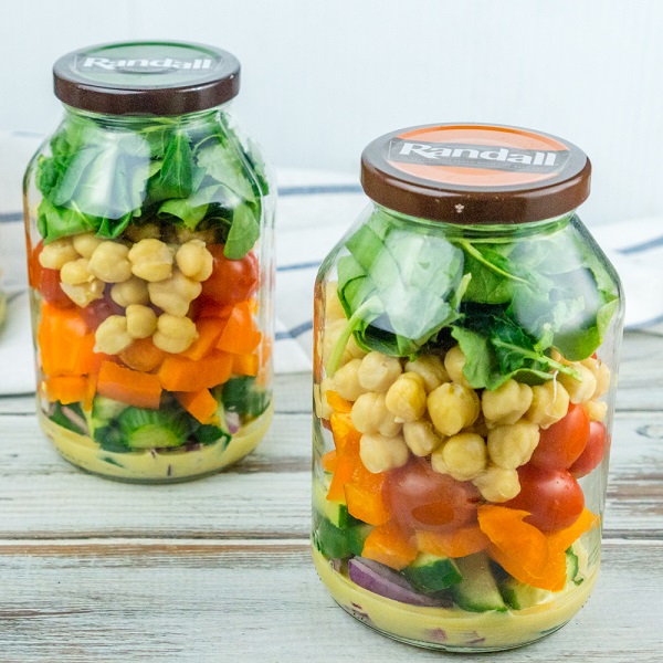 Salad in a Jar with Garbanzo Beans