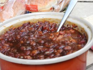 homemade baked beans made with Randall Mixed Beans