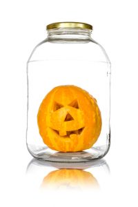 use Randall beans leftover jars as crafts for your halloween party