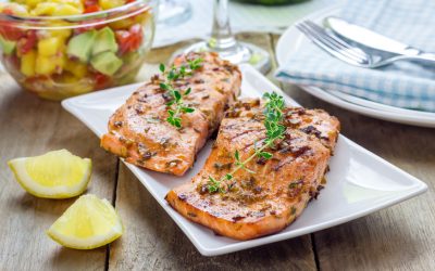 Grilled Salmon Fillet with Pinto Bean Salsa