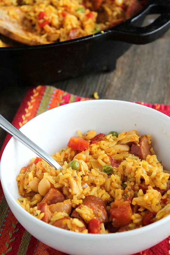 Everyday Sausage & Chicken Paella with Great Northern Beans