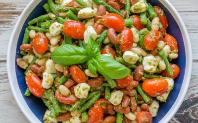 Three Bean Pesto Caprese Salad