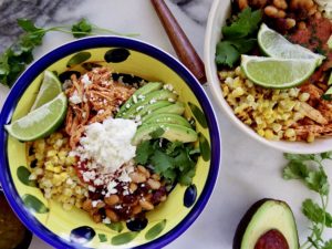This two bean burrito bowl is great for easy weeknight dinner ideas
