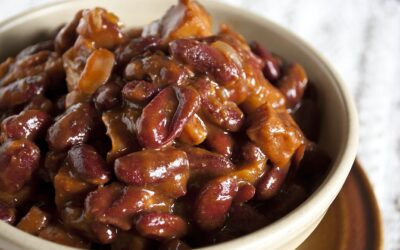 Beer Baked BBQ Ham & Beans